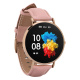 Garett Verona Smartwatch Gold mit rosa Lederarmband