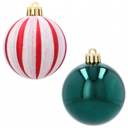 Aga Weihnachtskugeln MIX 6cm 8 Stück Weiss-Rot/Grün