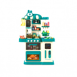 Aga4Kids Plastikkinderküche mit Licht, Sound, Wasserhahn & Dampf – Spielküche mit 47 Zubehörteilen