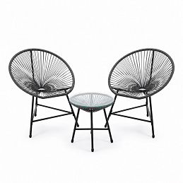 Aga Gartenmöbel-Set Grau