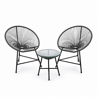 Aga Gartenmöbel-Set Grau