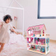 Aga MDF Holzpuppenhaus + Möbel 70cm rosa LED