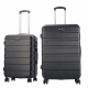 Aga Travel Kofferset, Kofferset 2 Teilig Hartschale Leicht ABS Reisekoffer Haltbar Trolley Handgepäck Sets mit Code Schloss und 4 Rollen  MR4660 Schwarz