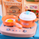 Aga4Kids Plastikinderküche mit Licht, Sound, Wasserpumpe & Dampf – Spielküche aus Kunststoff mit 21 Zubehörteilen, Blau