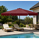 Linder Exclusiv Sonnenschirm, Gartenschirm Ø 400 cm,mit Kurbelmechanismus, Burgund