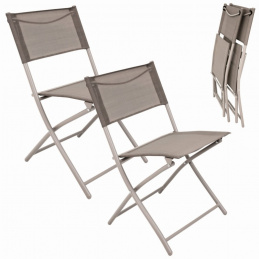 2 x Krzesło ogrodowe składane - beżowe 2 x Krzesło ogrodowe składane - beżowe