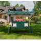 Aga MAJKA Hollywoodschaukel Dunkelgrün, Gartenschaukel 200 kg belastbar, 3-Sitzer mit Dach & Sitzauflage, Hängeschaukel, Schaukelbank für Garten - Terrasse