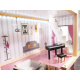 Aga MDF Holzpuppenhaus + Möbel 78cm schwarz LED