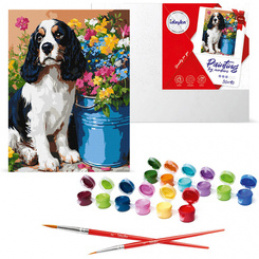 Zestaw do malowania po numerach Uroczy spaniel  KHO6672 30x40 AP0056 uniwersalny