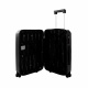 Aga Travel Hartschalen-Koffer Trolley Rollkoffer Reisekoffer mit TSA-Schloss und 4 Rollen 66x43x25cm MR4668 Schwarz
