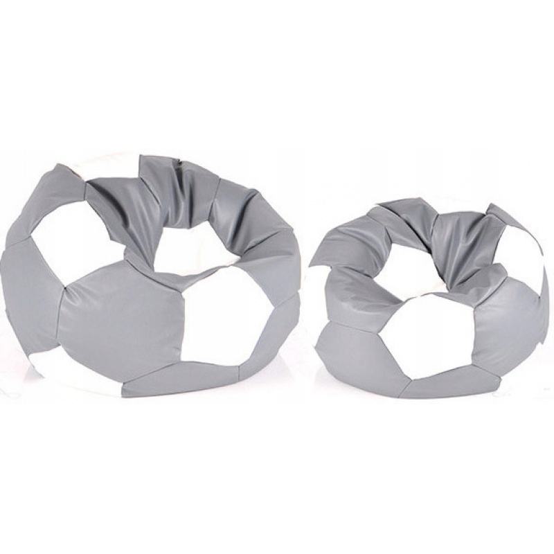 Aga Sitzsack Relaxationbag BALL XXXL Weiß - Grau + Fußstütze