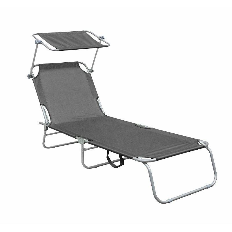 Linder Exclusiv Gartenliege mit Dach Dunkelgrau - 2. WAHL