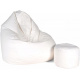 Aga Sitzsack Relaxationbag XXXL + Fußstütze Weiß