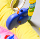 Aga4Kids Spieldecke Entenküken MRBM06 Baby Krabbeldecke mit Spielbogen,Spieldecke mit 4 abnehmbaren Spielzeugen