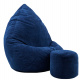 Aga Sitzsack Relaxtionbag DOT XXXL + Fußstütze Blau