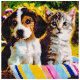 Diamantmalerei Stickerei Diamant Painting Dekoration Kreuzstich 16137, Muster:Katze- Hund H16215