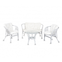 Aga Rattan-Garnitur BAHAMA Silber