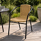 Linder Exclusiv Gartenstuhl RATAN Dunkelgrau/Beige