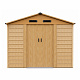 Aga Gartenhaus MR4056 – 6,6 m² verzinkter Stahl – 278x215x238 cm - Braun Holzdekor – große zweiflügelige Schiebetüren 127x171 cm – mit Lüftungsgittern