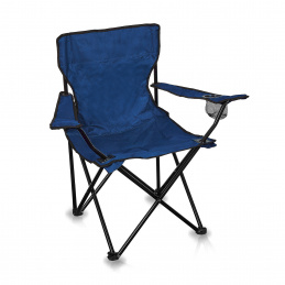 Linder Exclusiv Klappstuhl PO2431 – Campingstuhl & Angelstuhl mit Getränkehalter & Tragetasche, bis 120 kg Blau Faltbar Stuhl, Gartenstuhl