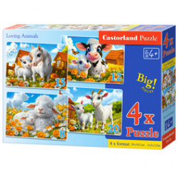 Puzzle 4w1 Loving Animals B-041060 uniwersalny