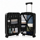 Aga Travel Handgepäck, Reisekoffer MR4671 Schwarz, Hartschale, TSA, 4 Rollen, Teleskopgriff