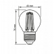 LED Leuchtmittel Ersatz  filament AMBER LED Leuchmittel Ersatz LED Leuchtmittel, LED Lampe, LED Glühbirne, LED Birne - E27 - 6W - G45 -warmweiß