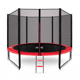 Aga SPORT PRO Trampolin 305 cm Rot + Sicherheitsnetz + Leiter