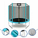 Aga SPORT TOP Trampolin, 180 cm 6 ft Hellblau, Kindertrampolin, Gartentrampolin mit Sicherheitsnetz  + Schutznetz