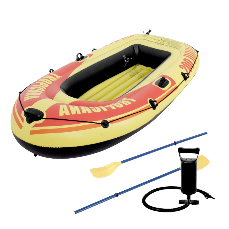 Aga Aufblasbares Boot 218×110 cm – Schlauchboot für 1 Person, PVC, mit Paddel & Pumpe, Traglast 190 kg, Freizeitboot für See & Camping, 34258