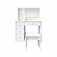 Aga Schminktisch mit Spiegel und LED-Beleuchtung + Hocker MRDT30 Weiß