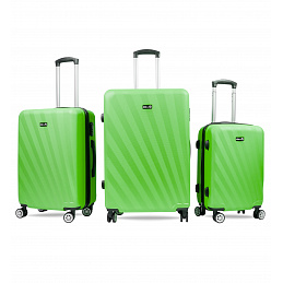 Aga Travel Kofferset, Reisekofferset MR4653 Grün, Hartschalenkoffer, Doppeltragegriff mit Zahlenschloss, Trolley Reisekoffer 3tgl 4 Rollen Reisekoffer