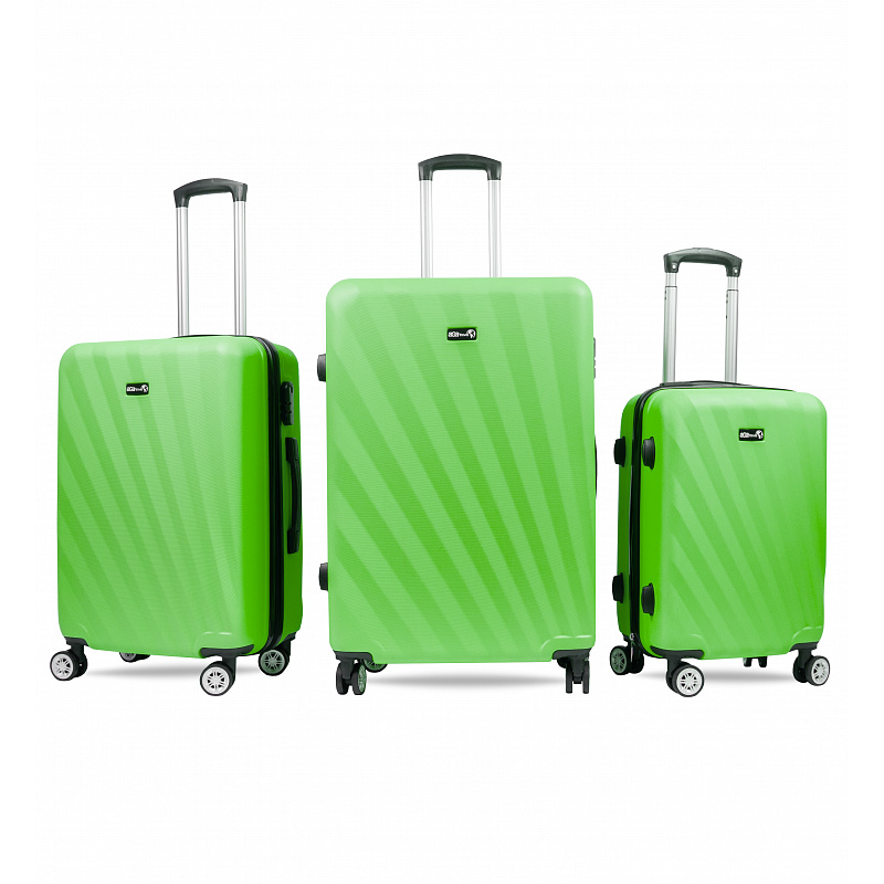 Aga Travel Kofferset, Reisekofferset MR4653 Grün, Hartschalenkoffer, Doppeltragegriff mit Zahlenschloss, Trolley Reisekoffer 3tgl 4 Rollen Reisekoffer
