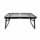 Aga Klappbarer Campingtisch 60x40x25/33 cm Schwarz   Aga Mini Campingtisch klappbar – Aluminiumtisch 60x40x25/33 cm höhenverstellbar – leicht, stabil & wetterfest – faltbar mit Griff, ideal für Outdoor & Reisen