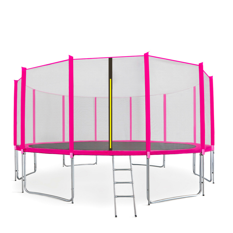 Aga SPORT PRO Trampolin 496 cm 16 ft Rosa + Schutznetz + Leiter + Schuhtasche