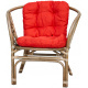 Aga Rattan-Garnitur BAHAMA Grau Rot