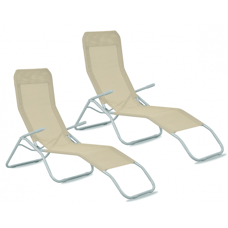 Aga 2x Gartenliege SIESTA MR4250 Beige