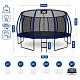Aga SPORT EXCLUSIVE Trampolin 496 cm 16 ft Dunkelblau, Kindertrampolin, Gartentrampolin mit Sicherheitsnetz + Schutznetz + Leiter
