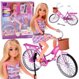 Anlily Lalka turystka na rowerze + telefon i ruchomy selfie stick ZA5698 uniwersalny