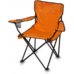 Linder Exclusiv Campingstuhl mit Getränkehalter, Anglersessel Orange
