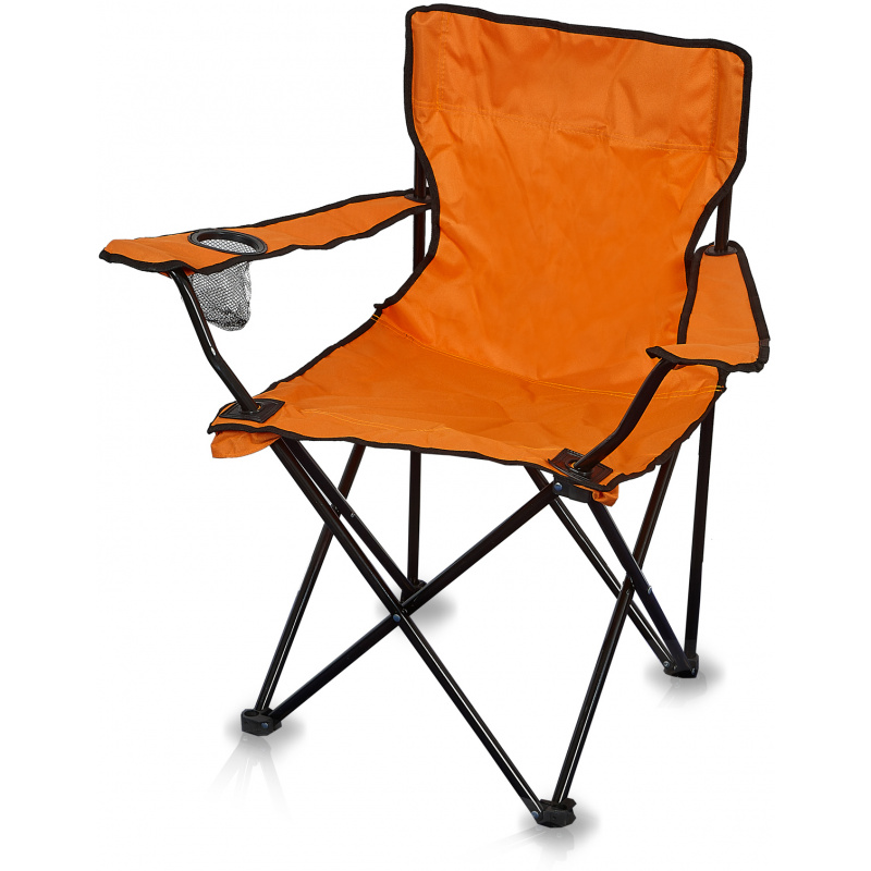 Linder Exclusiv Campingstuhl mit Getränkehalter, Anglersessel Orange