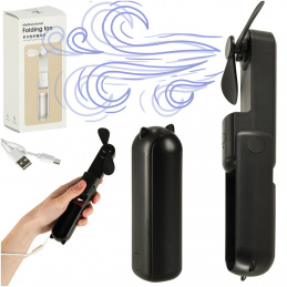 Stolní ventilátor mini ruční skládací ventilátor přenosný USB černý