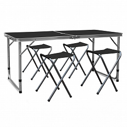 Aga Camping-Klappset Schwarz