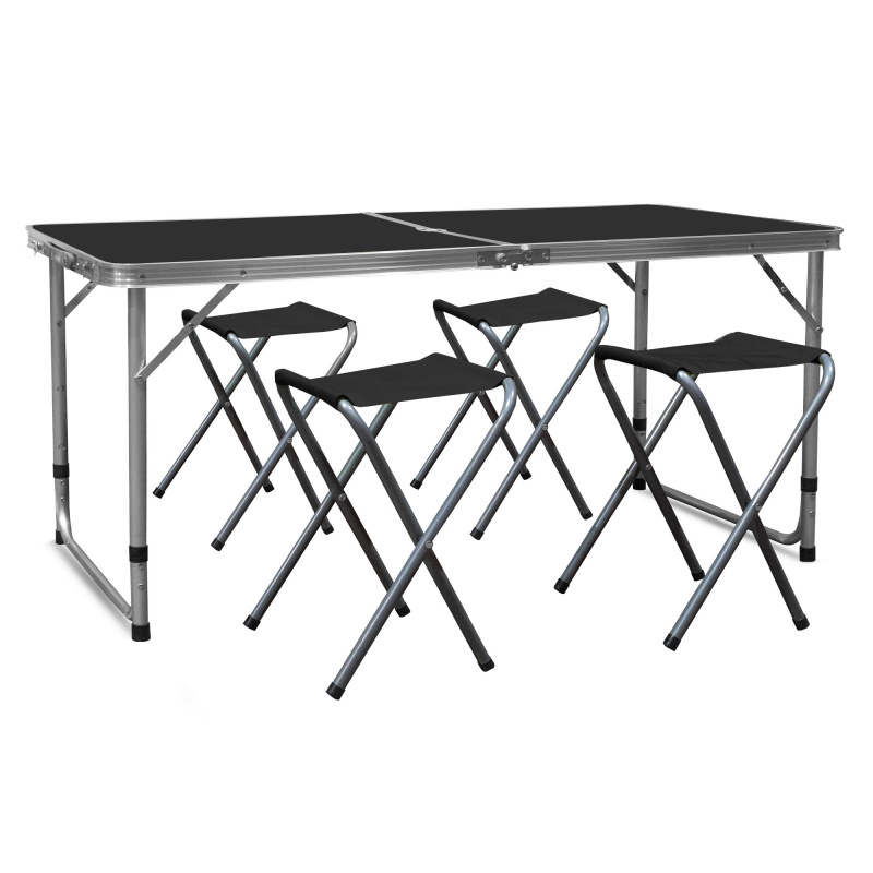 Aga Camping-Klappset Schwarz