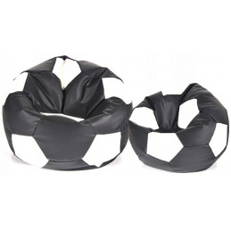 Aga Sitzsack Relaxationbag BALL XXXL Weiß - Schwarz + Fußstütze