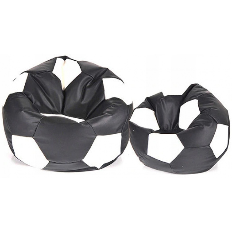 Aga Sitzsack Relaxationbag BALL XXXL Weiß - Schwarz + Fußstütze