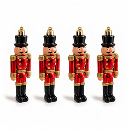 Aga Weihnachtsschmuck-Set Nussknacker 4 Stück Rot