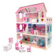 Aga MDF Holzpuppenhaus + Möbel 70cm rosa LED