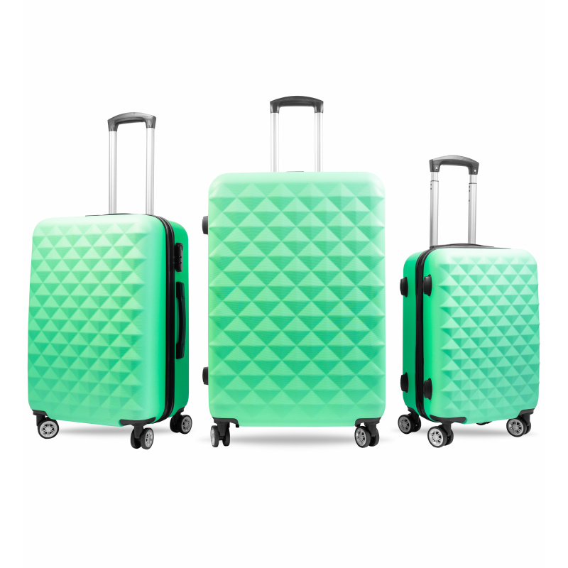 Aga Travel Kofferset, Reisekofferset MR4655 Türkis, Hartschalenkoffer, Doppeltragegriff mit Zahlenschloss, Trolley Reisekoffer 3tgl 4 Rollen Reisekoffer