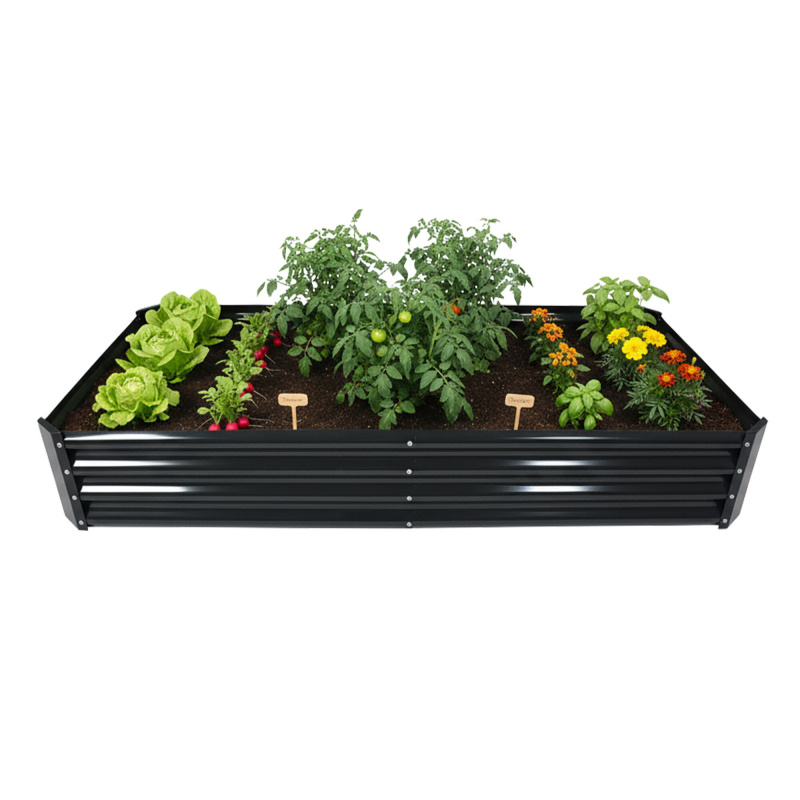 Aga Hochbeet 180x90x30 cm verzinkter Stahl Schwarz